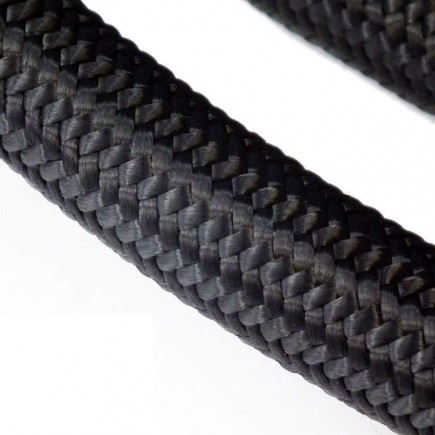 AN8 Fibre Braided Hose - Black Nylon 