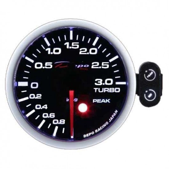 DEPO RACING PEAK 52mm - Turbónyomásmérő óra (Elektromos, -1 - 3 BAR)