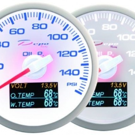 DEPO RACING WBL 4in1 60mm - Olajnyomás, Feszültség, Olaj hőmérséklet, Vízhőmérséklet-mérő óra