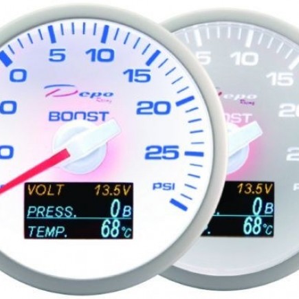 DEPO RACING WBL 4in1 60mm - Turbónyomás, Olaj hőmérséklet, Feszültség, Olajnyomás-mérő óra