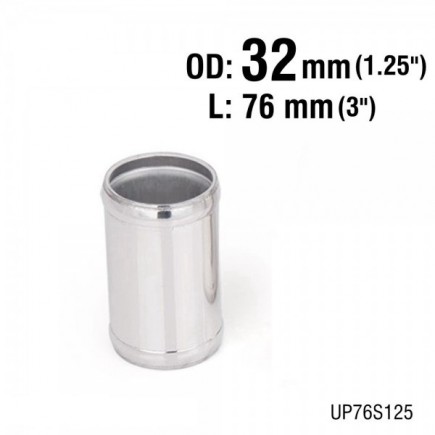Alumínium cső idom egyenes - átmérő 32mm / 1.25" - hossz 76mm