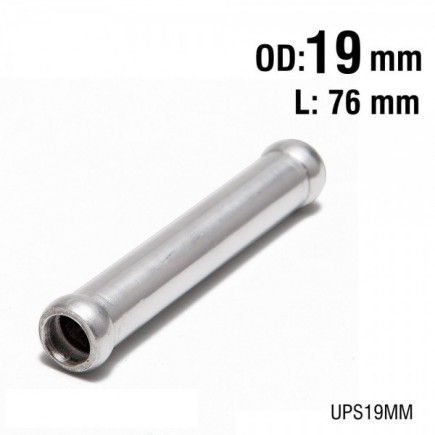 Alumínium cső idom egyenes - átmérő 19mm - hossz 76mm
