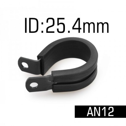 Aluminium P Clips 25,4 mm( AN12) -Black