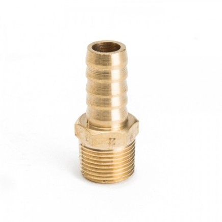 1/2" NPT male to 3/8" Hose Barb reducer fitting - Brass