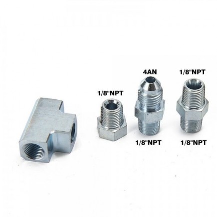 AN4 to 1/8NPT Turbo Adapter Tee Fitting