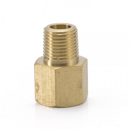 1/8" BSPT male to 1/8" NPT female reducer fitting - Brass