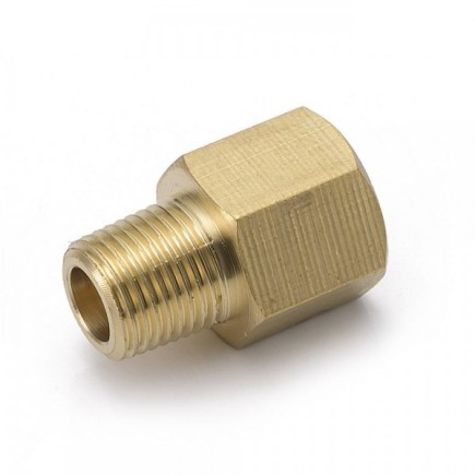 1/8" BSPT male to 1/8" NPT female reducer fitting - Brass