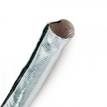 Aluminized, Insulated Cable/Pipe Heat Shield Sleeve- with Hook & Loop Closure
