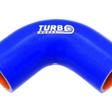 Szilikon Cső 90 Fokos Könyök TurboWorks PRO 18mm, Kék