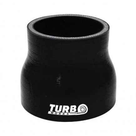 Szilikon Cső Egyenes Szűkítő TurboWorks 63-70mm, Fekete