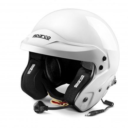 Sparco AIR PRO RJ-5i Carbon FIA Approved Racing Helmet, W/ Intercom - White - 003366