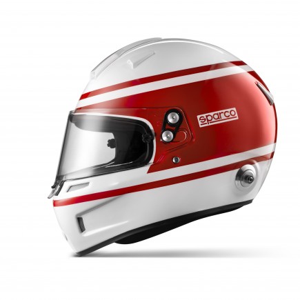 Sparco AIR PRO 1977 RF-5W FIA Approved Full-Face Racing Helmet - White-Red - 003345RS