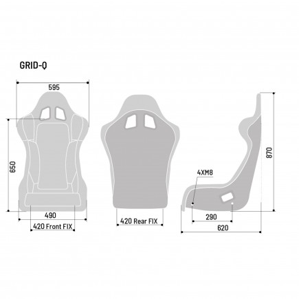 Sparco GRID-Q üvegszálas (QRT) szimulátor ülés - 008009GNR