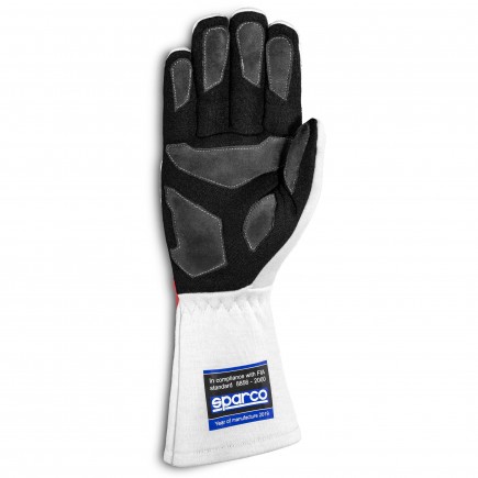 Sparco LAND CLASSIC FIA Approved Race Gloves - White/Red - 001358..ECRS