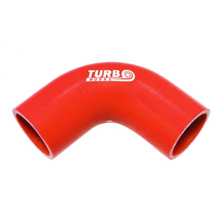 Szilikon Cső 90 fokos Könyök TurboWorks 10mm, Piros