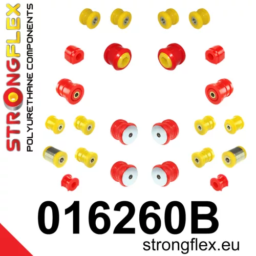 016260B: Full suspension polyurethane bush kit 22mm 21mm 011703 - 46mm Red