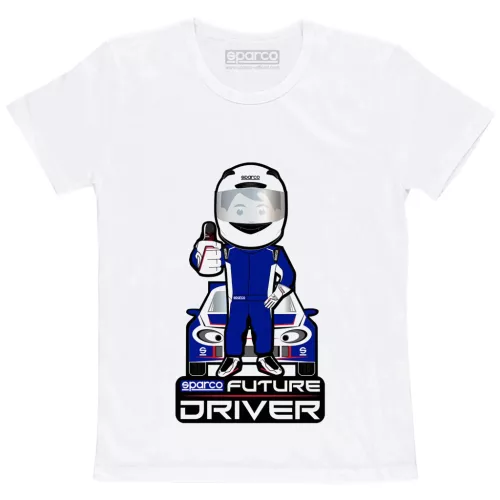 Sparco Future Driver gyerek póló – fehér – 017013BI "4 year"