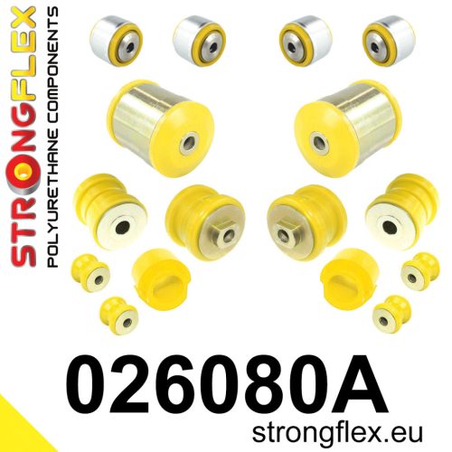 026080A: Front suspension bush kit SPORT 25mm 021257 - 50mm Yellow
