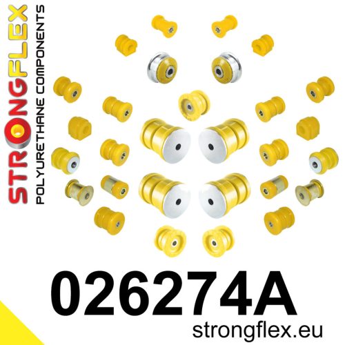 026274A: Full suspension polyurethane bush kit SPORT 21mm Custom Yellow