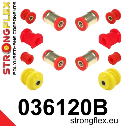 036120B: Rear suspension bush kit 14mm + Red