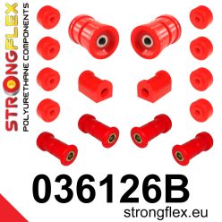   036126B: Rear suspension bush kit 15mm 4 x 031860A eccentric bush Red