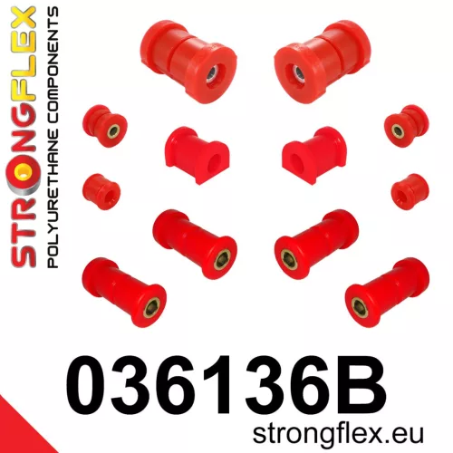 036136B: Rear suspension bush kit 18mm 4 x 031860A eccentric bush 031313 Red