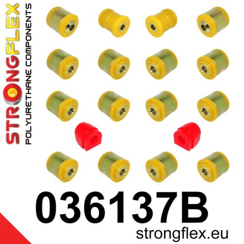 036137B: Rear suspension bush kit 13mm Red