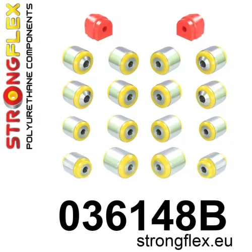 036148B: Rear suspension bush kit 11mm Red