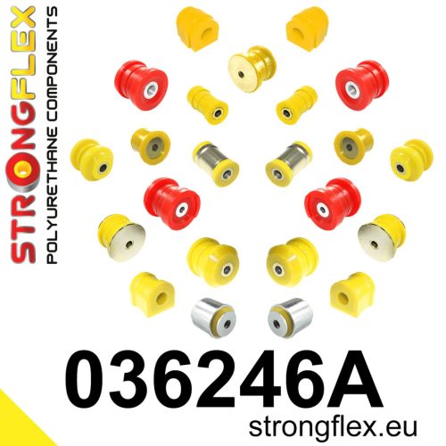 036246A: Full suspension polyurethane bush kit SPORT 22mm 11mm 90ShA (yellow colour) Yellow