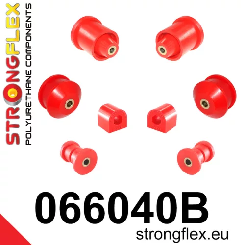 066040B: Front suspension and ream beam bush kit 21mm Red