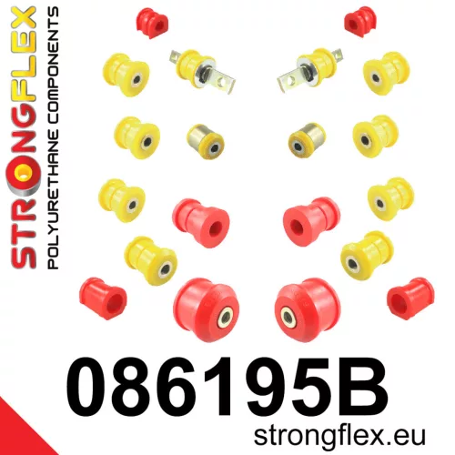 086195B: Full suspension bush kit 23mm 12mm 4 x 081578 12mm Black