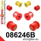 086246B: Front suspension and ream beam bush kit Custom Red