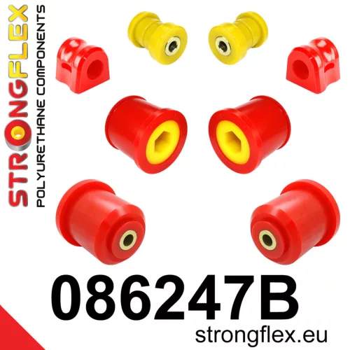 086247B: Front suspension and ream beam bush kit 22mm Red