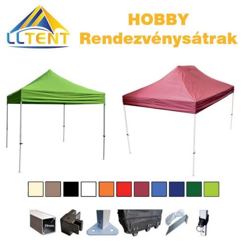 LLTent HOBBY rendezvénysátor oldalfal nélküli - Zöld (3308c)