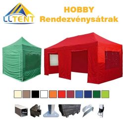   LLTent HOBBY rendezvénysátor oldalfallal - Cappucino barna (7614c) 3mx3m