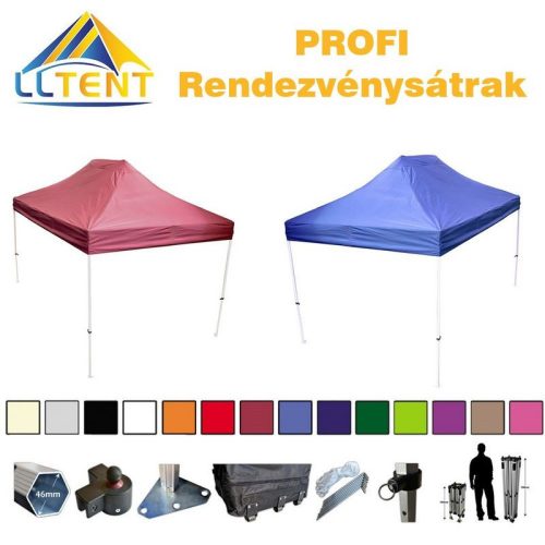 LLTent PROFI 3mx3m rendezvénysátor oldalfal nélküli - Lila (258c)