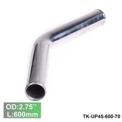   Alumínium cső idom 45 fokos  - átmérő 70mm / 2.75" - hossz 600mm