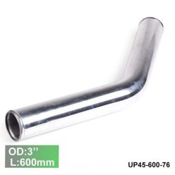   Alumínium cső idom 45 fokos  - átmérő 76mm / 3" - hossz 600mm