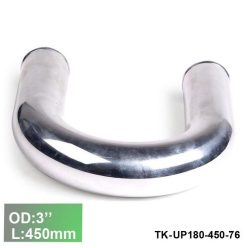   Alumínium cső idom 180 fokos  - átmérő 76mm / 3" - hossz 450mm