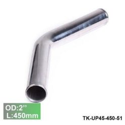   Alumínium cső idom 45 fokos  - átmérő 51mm / 2" - hossz 450mm