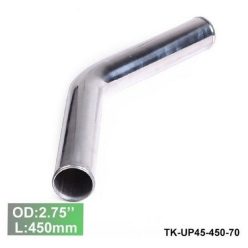   Alumínium cső idom 45 fokos  - átmérő 70mm / 2.75" - hossz 450mm