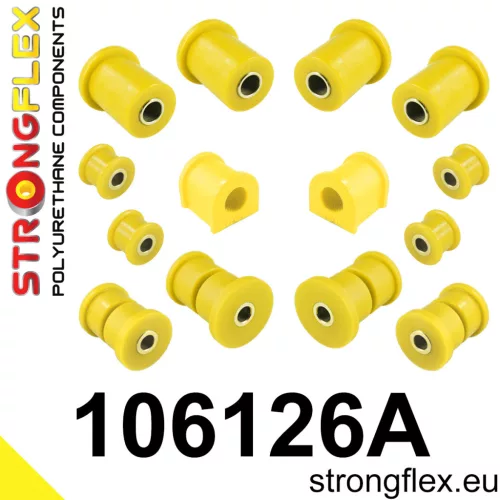 106126A: Front suspension polyurethane bush kit SPORT 19mm Yellow