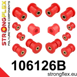 106126B: Front suspension polyurethane bush kit 15mm Red