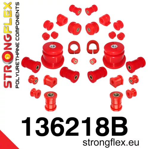 136218B: Full suspension bush kit 16mm 15mm 16mm 15mm Red