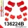 136224B: Rear suspension bush kit 15mm Red