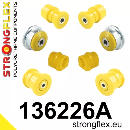 136226A: Front suspension and ream beam bush kit SPORT 17mm Yellow