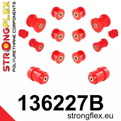 136227B: Full suspension polyurethane bush kit 16mm 131134 Red