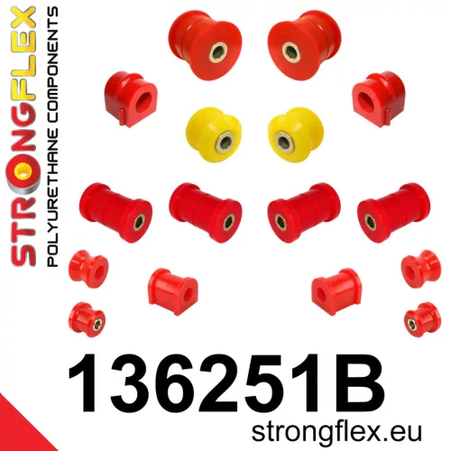 136251B: Full suspension polyurethane bush kit 24mm 15mm Black