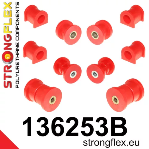 136253B: Front suspension and ream beam bush kit 18mm Red