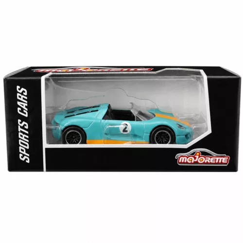 Majorette Sports Cars Porsche 918 Spyder autómodell - kék/narancssárga